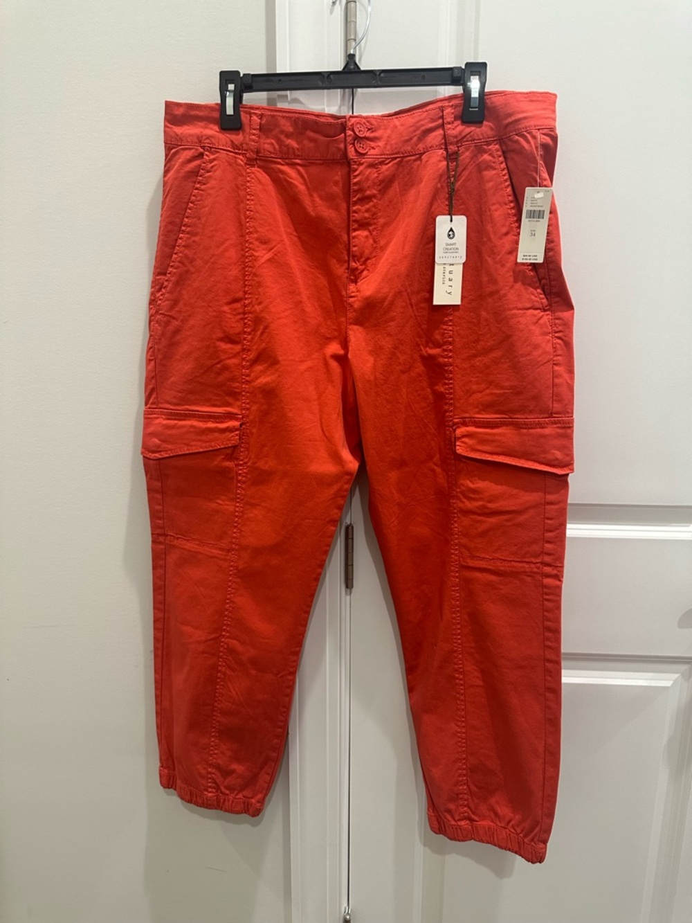 Sanctuary Coral Red Women's Cargo Jogger Pants